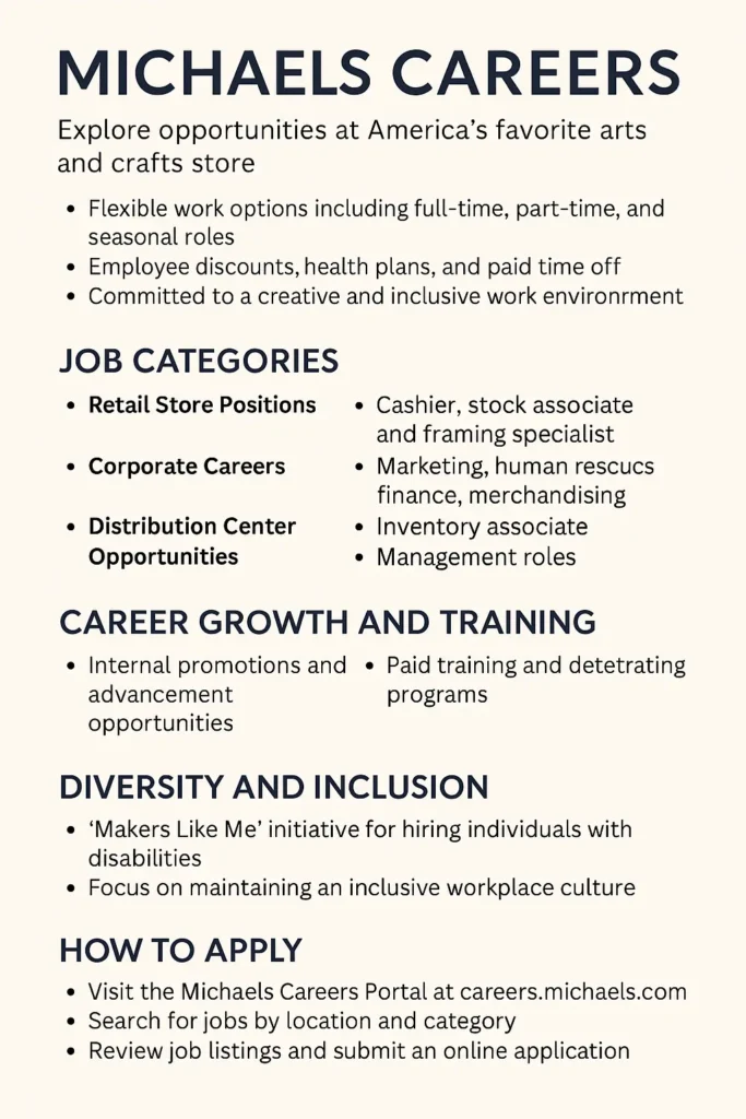 michaels careers infographic