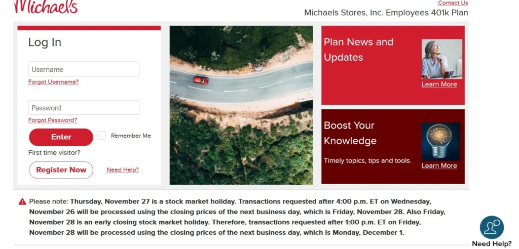 Michaels Voya 401k Login Account Page